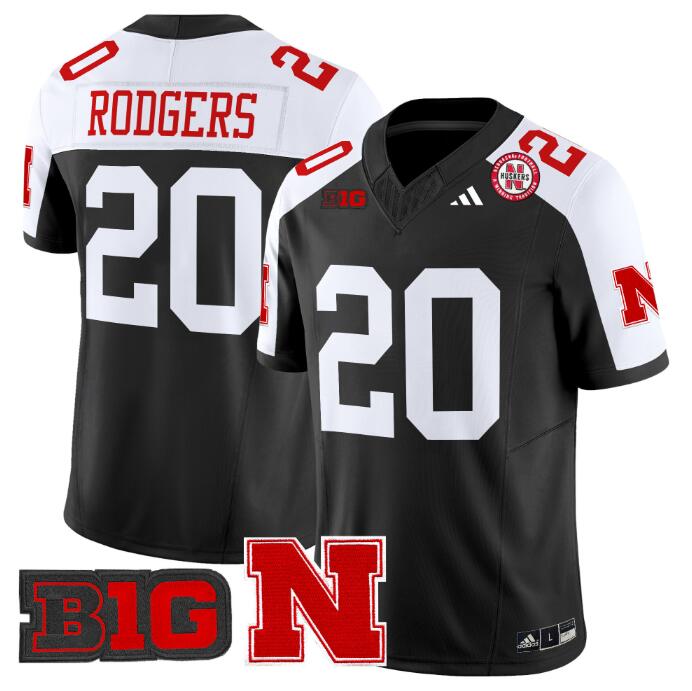 Men's Black Nebraska Cornhuskers #20 Johnny Rodgers 2024 F.U.S.E. With Patch Vapor Limited Stitched Football Jersey